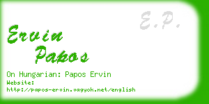 ervin papos business card